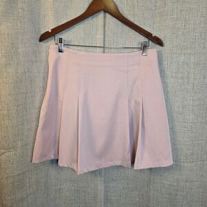 Cider Pleated Mini Skirt Women's L Light Pink Side Zip Y2K Preppy Barbiecore